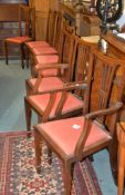 A set of eight Edwardian mahogany dining chairs with drop-in seats