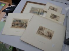 Attributed to Thomas Allom (1804 - 1872) Watercolour, pen and ink Three landscape scenes Each approx