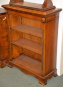 A walnut open bookcase, with two adjustable shelves, 107cm high, 83cm wide, 36cm deep Provenance:
