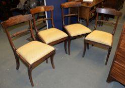 A set of four Regency mahogany ropeback dining chairs Provenance: Removed from an Oxfordshire