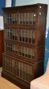 A Globe Wernicke style stained oak bookcase, with label for Elliston & Cavel, Oxford, 146cm high