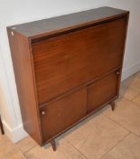 A mid-20th century Sapele cocktail cabinet, 100cm high, 99cm wide