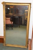 A 19th century giltwood overmantel mirror, 125cm wide, and other various mirrors