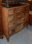 A mahogany chest of drawers, first quarter 19th century, 105cm high, 105cm wide