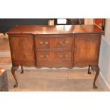 A mahogany sideboard in George II style, second half 20th century, with two cupboard doors