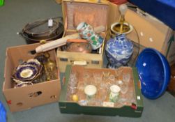 A quantity of ceramics, glass, and metalware to include a John Ridgway part dessert service