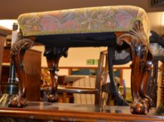 A carved mahogany footstool in George II style, 20th century , 45cm high, 62cm wide, 46cm wide