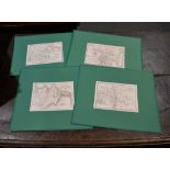 A M (Aristide Michel) Perrot: various small bookplate map prints of Napoleonic interest, including
