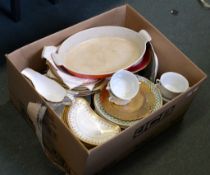 A mixed selection of ceramics to include a Wedgwood 'Gold Florentine' part breakfast service and