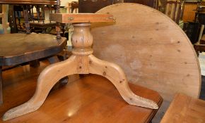 A pine circular breakfast table in Victorian style Provenance: Removed from an Oxfordshire Manor