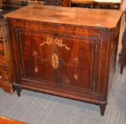 An early 19th century Dutch mahogany and marquetry Ophftagel, now converted, previously with