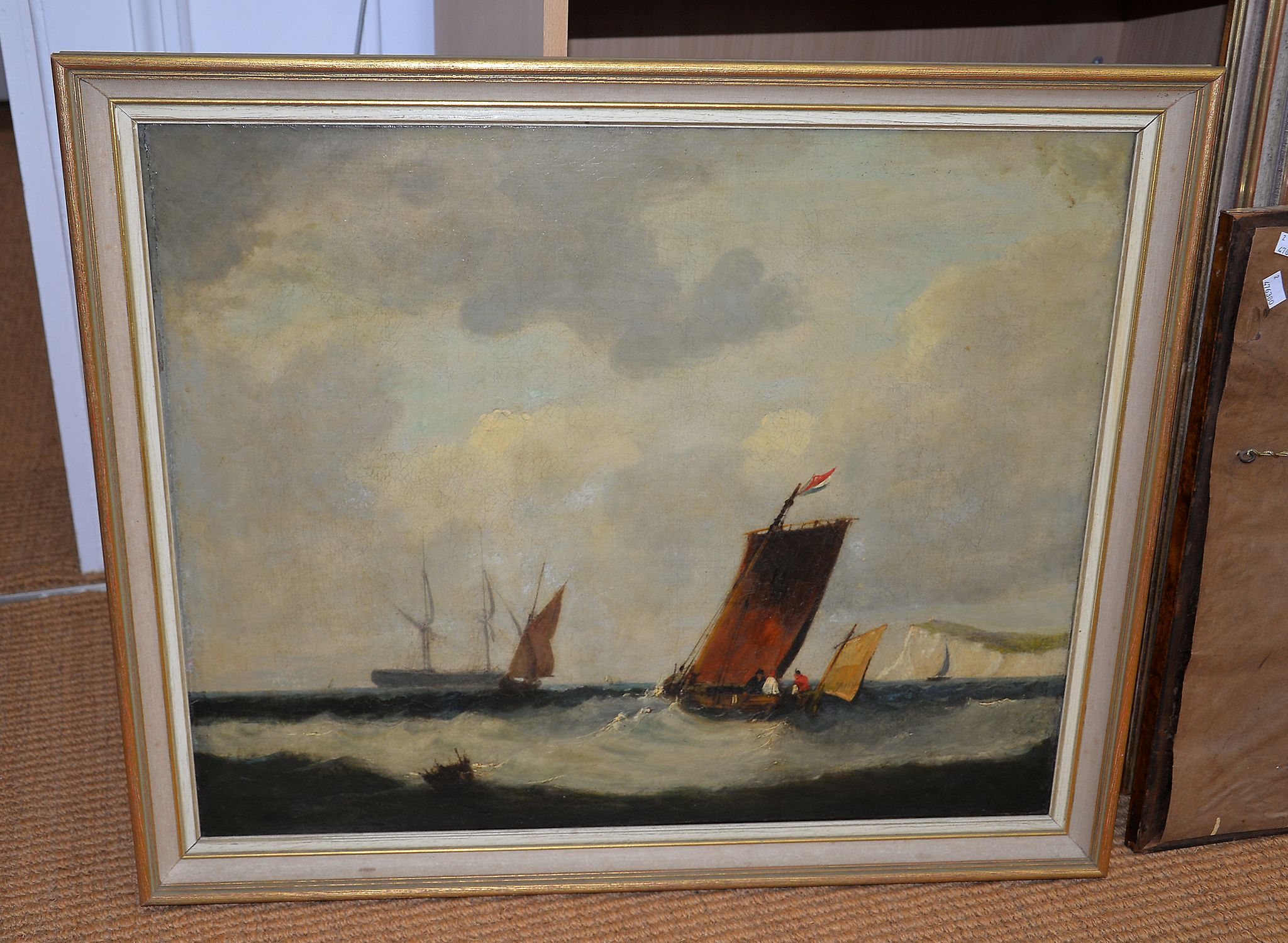 δ Att. Joseph W. Yarnold (British 19th century) Shipping off Dover Oil on canvas 59 x 73.5cm (23 1/8