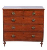 A George IV hardwood chest of drawers, circa 1825, 103cm high, 108cm wide, 54cm deep