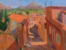 δ Olwen Tarrant (British b. 1927) - La Calle Cruces Oil on canvas Signed lower left 90 x 117cm