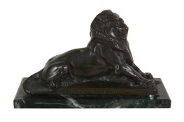 Frederic Bartholdi, (French 1834 ~ 1904), a Continental patinated bronze model of the Lion de