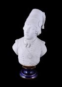 A Sevres biscuit porcelain bust of the French drummer boy and hero of the First Republic, Joseph