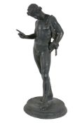 A Neapolitan patinated bronze model of Narcissus, late 19th century, probably by the Chiurazzi