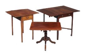 A George III mahogany Pembroke table , circa 1800, 69cm high, 97cm wide, 71cm deep, a smaller