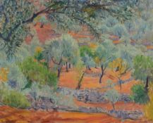 δ Frederick Gore (British 1913-2009) - Olive Grove, Majorca Oil on canvas Signed lower left 50 x