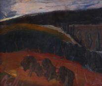 δ Peter Collis (Irish 1929 - 2012) - Wicklow landscape Oil on board Signed with initials lower left