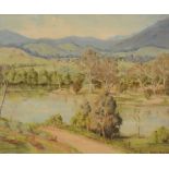 Colin J. Angus (Australian 1907-2002) - The Murray At Jingellic Oil on canvas laid to board