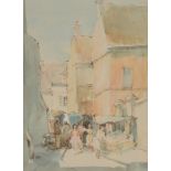 δ Roland Batchelor (British 1889-1990) - Market scene Watercolour, pen and ink Signed, lower left
