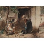 Mari Ten Kate (Dutch 1831-1910) - The Two Families Watercolour and gouache Signed and dated 1866 ,