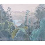 δ Ruth Stage (British b.1969) - Trebar Gardens Tempera and gesso on board Signed with initials,