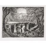 δ Robin Tanner (British 1904 - 1988) - The Clapper Bridge Etching Signed in pencil 17.5 x 25cm (6 7/