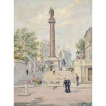 British School (20th century) - Duke of York column off The Mall London Oil on canvas Signed '