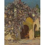 δ Louis Bonamici (French 1880-1966) - Doorway with flowers Oil on canvas Signed, lower right