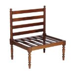 A mahogany luggage stand in Regency style , 20th century, the uprights turned to simulate bamboo,