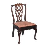 A George III mahogany side chair, circa 1760, in the manner of Thomas Chippendale, with pierced