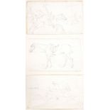 Henry Alken Senior (British 1785-1851) Riders by a road sign Pencil, framed as one One inscribed