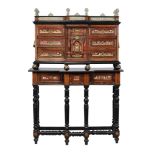 Ω A Continental walnut, rosewood, tortoiseshell and ivory cabinet on stand, late 17th/ early 18th