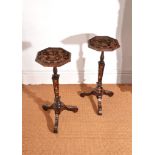 Ω A pair of William and Mary kingwood, rosewood and marquetry candlestands , circa 1690, in the