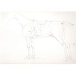 James Seymour (British 1702-1752) Study of a horse with saddle Pencil 17 x 23cm (6 3/4 x 9in.)