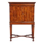 A William III walnut and crossbanded cabinet, the cabinet circa 1695, the stand late 19th/ early