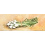 δ Susie Philipps (20th century) Spring Onions Oil on board Signed with initials, lower right 11.5 x