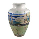 A large Sevres porcelain exhibition quality floor vase designed by A. Gumery , 1913, decorated in