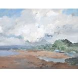 δ John Birman (20th century) Low tide at Freston Oil on board Indistinctly signed, lower left and