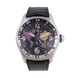 Corum, Bubble GMT, ref. 383.250.20, a stainless steel wristwatch, no. 800651, circa 2001, automatic