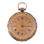 J. P. Farjon, a gold open face pocket watch, unmarked, circa 1830, full plate movement, three armed
