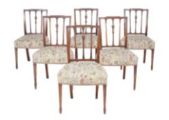 A set of six George III mahogany dining chairs , early 19th century