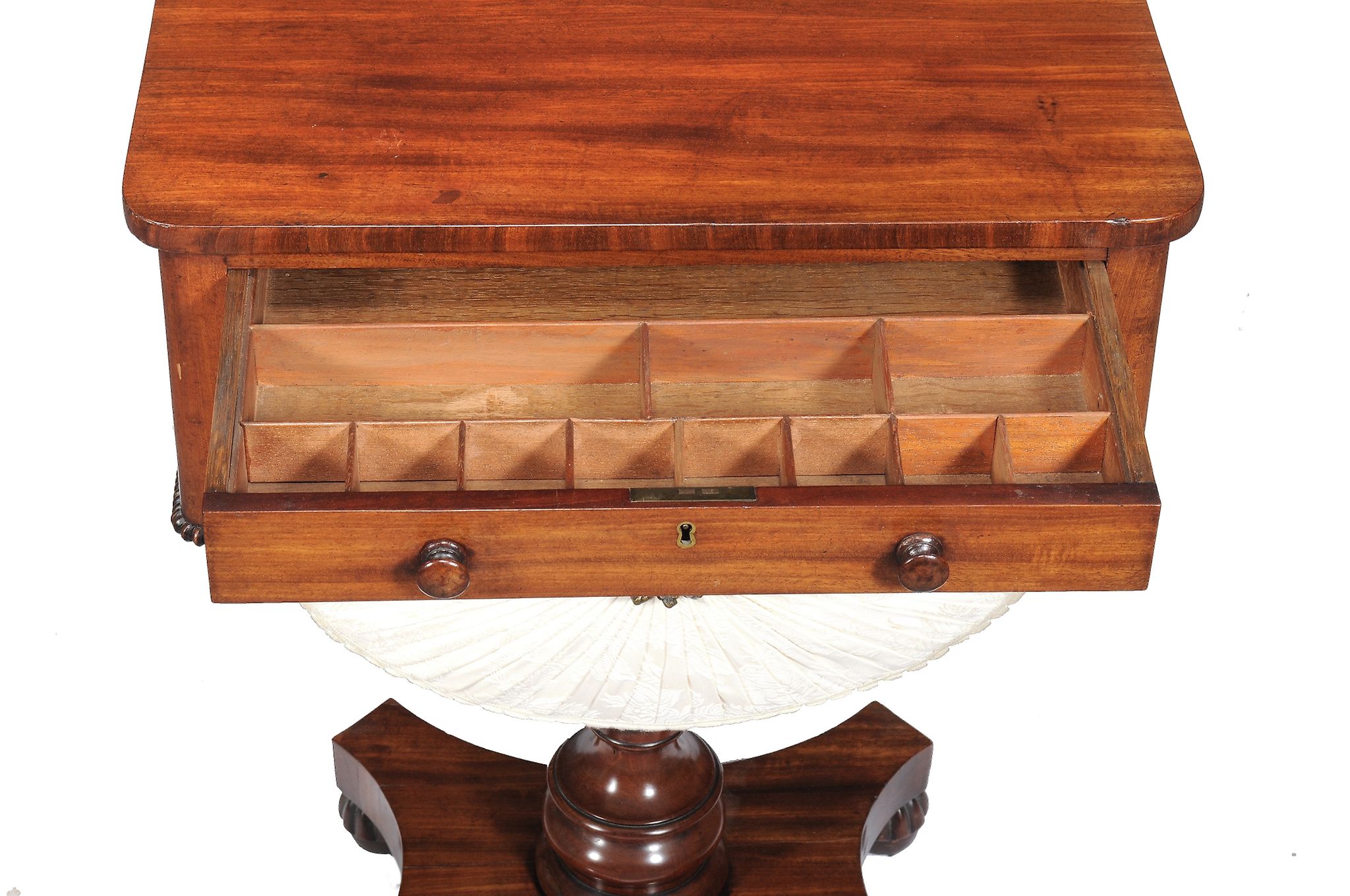 A William IV mahogany work table, circa 1835, the top drawer with a divided interior, 69cm high, - Image 3 of 3
