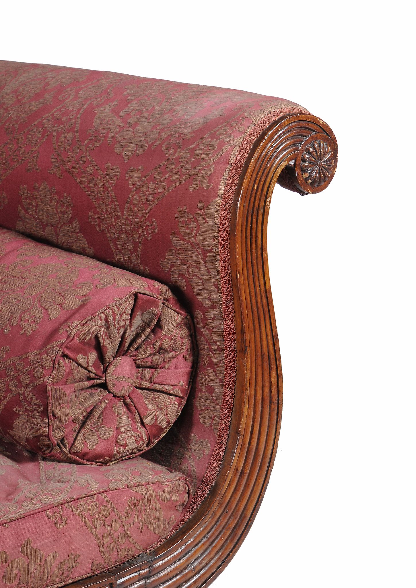 A George IV mahogany chaise longue , circa 1825, in the manner of Gillows, with scrolled ends and - Image 3 of 3
