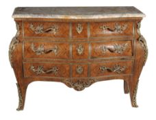 Ω A French Kingwood and gilt metal mounted chest of drawers in Louis XVI taste , second half 20th