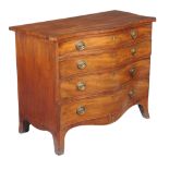A George III mahogany serpentine fronted chest of drawers, circa 1790, with four long graduated
