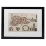 London, Benjamin Cole (engraver), five framed and glazed map plates from William Maitland's History