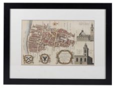 London, Benjamin Cole (engraver), five framed and glazed map plates from William Maitland's History